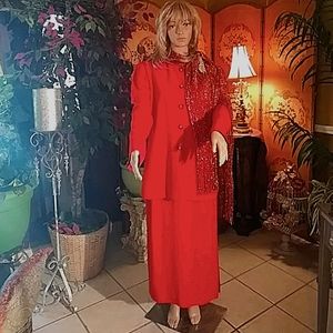 SALE Silk Brick/rust color 2 piece suit SILK